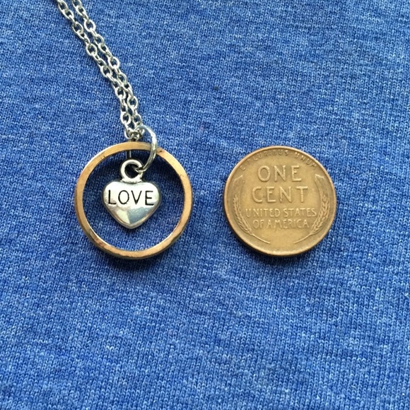 US Copper Wheat Penny Coin Ring Heart Necklace Stainless Steel Handmade OOAK - Picture 8 of 13